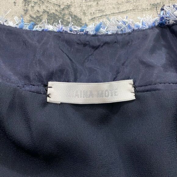 Shaina‎ Mote Womens 12/14 (msrd) Tweed Fringe Mini Skirt Knit Designer Short - Picture 10 of 10